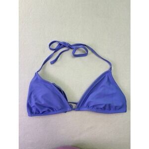 Wild Fable Bikini Top Womens XL Blue Triangle Halter Tie Back Solid